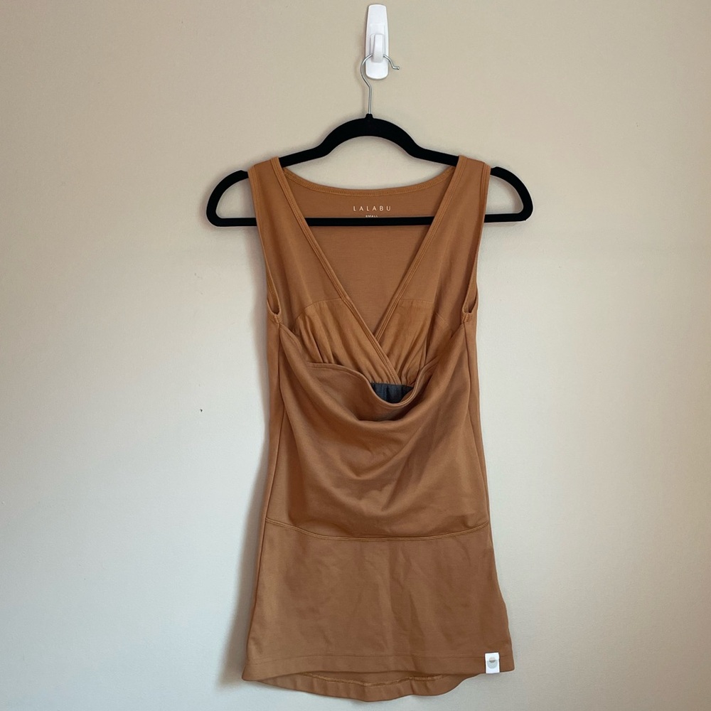LALABU  Soothe Tan Camel Baby Pocket Tank Top Women's Size S